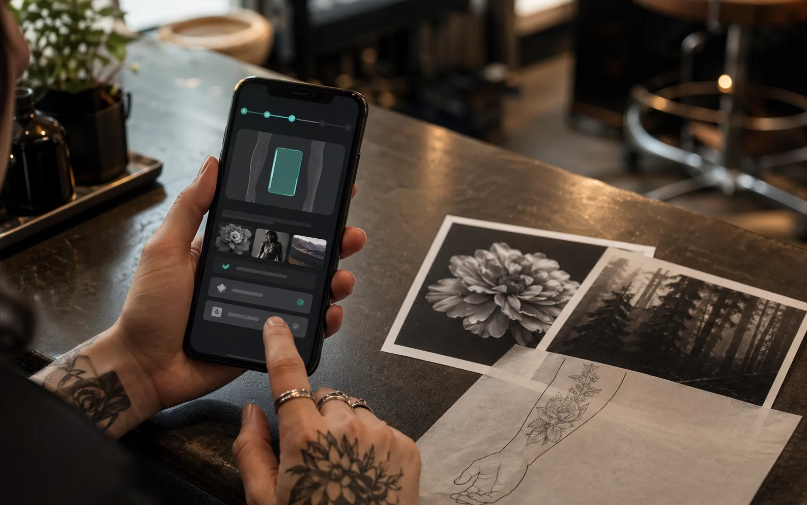 A client opening a tattoo consultation page on their phone